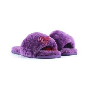 Купить Меховые домашние тапочки Fur Slides - Фиолетовые фото