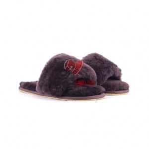 Купить Меховые домашние тапочки Fur Slides - Шоколадные фото