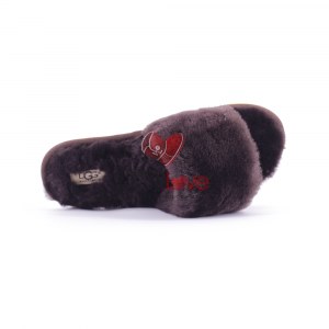 Купить Меховые домашние тапочки Fur Slides - Шоколадные фото 2