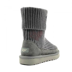Купить UGG® Classic Rib Knit Logo Boots - Grey фото 1